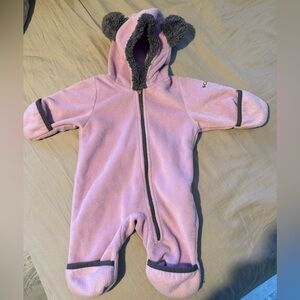 Columbia Pink and Gray Kids One Piece Footie